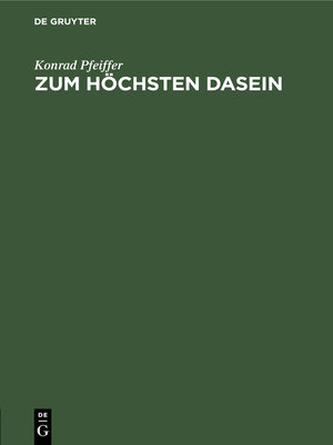 cover image of Zum Höchsten Dasein
